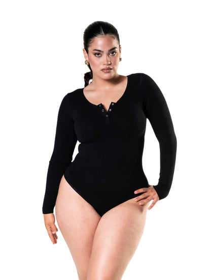 Body tipo tanga de manga larga sin costuras
